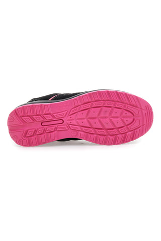 Schwarze niedrige Sicherheitsschuhe mit rosa Details S1P Blue energy BS80 S1P