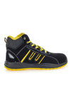 Schwarze Sicherheitsschuhe mit gelben Einsätzen S1P Blue Energy BS 90 S1P SR