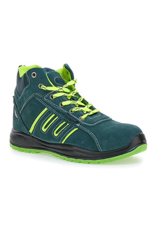 Grüne Sicherheitsschuhe mit fluoreszierenden Einlagen S1P Blue Energy BS 90 S1P SR