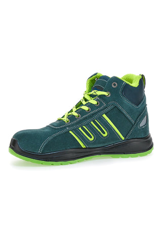 Grüne Sicherheitsschuhe mit fluoreszierenden Einlagen S1P Blue Energy BS 90 S1P SR