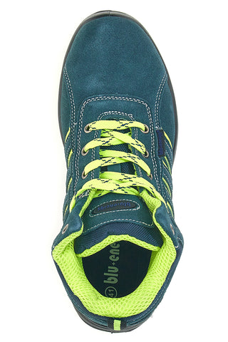 Grüne Sicherheitsschuhe mit fluoreszierenden Einlagen S1P Blue Energy BS 90 S1P SR