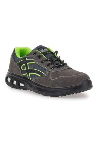 Scarpe antinfortunistiche basse grigie inserti fluo S1P Black shoot YL-5068-2 S1P