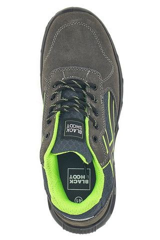Scarpe antinfortunistiche basse grigie inserti fluo S1P Black shoot YL-5068-2 S1P