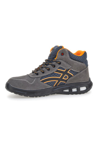 Schwarze Sicherheits-Sneaker aus Leder, Modell YL-5068H-1 S1P, mittelgrau