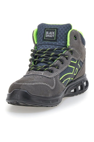 Schwarze YL-5068H-2 S1P Sicherheits-Sneaker aus mittelgrauem Leder