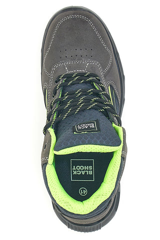 Schwarze YL-5068H-2 S1P Sicherheits-Sneaker aus mittelgrauem Leder