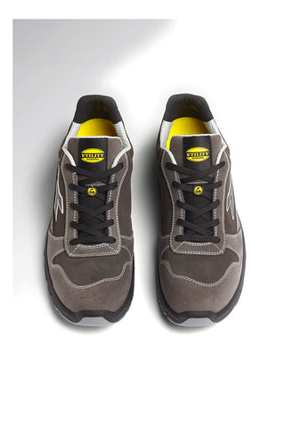 Scarpe antinfortunistiche grigie in pelle antigraffio Diadora RUN LOW MET FREE S3L FO SR ESD