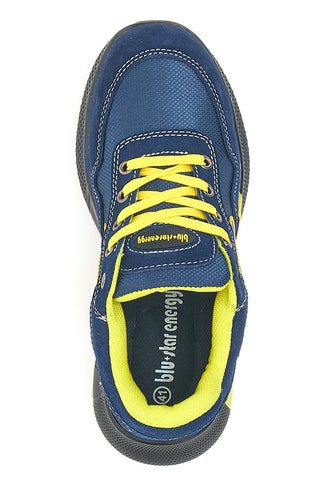 Blue Star BS180 S1PS SR Blau-Gelbe Leder-Sicherheitsschuhe
