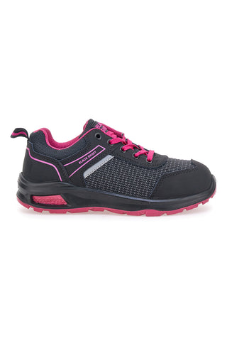 Scarpe antinfortunistiche nero e fucsia Black shoot PK23043 S1PL