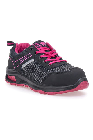 Schwarz und fuchsia Sicherheitsschuhe S1PL Schwarzer Spross PK23043