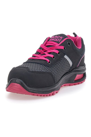 Schwarz und fuchsia Sicherheitsschuhe S1PL Schwarzer Spross PK23043