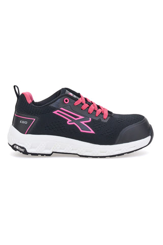 Scarpe antinfortunistiche nero e rosa U power Maya ESD S1PS HI HRO FO SR