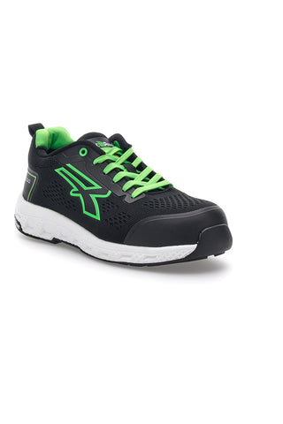 Scarpe antinfortunistiche da uomo nere verdi basse U. Power Aton S1PS HI HRO FO SR ESD