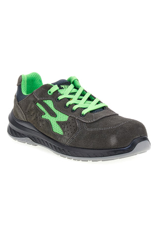Scarpe antinfortunistiche da uomo grigio verde basse in pelle U. Power Denver S1PS FO SR ESD