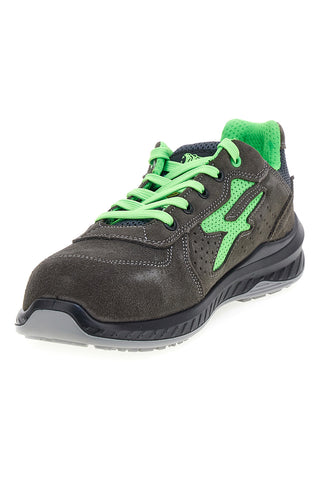 Scarpe antinfortunistiche da uomo grigio verde basse in pelle U. Power Denver S1PS FO SR ESD