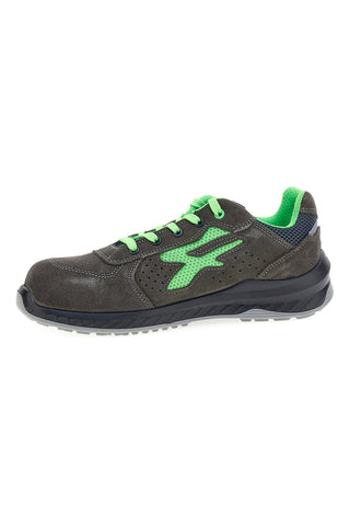 Scarpe antinfortunistiche da uomo grigio verde basse in pelle U. Power Denver S1PS FO SR ESD