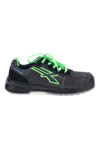 Scarpe antinfortunistiche da uomo nere verdi basse in pelle U. Power Taylor S S1PS FO SR ESD