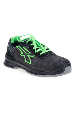 Scarpe antinfortunistiche da uomo nere verdi basse in pelle U. Power Taylor S S1PS FO SR ESD