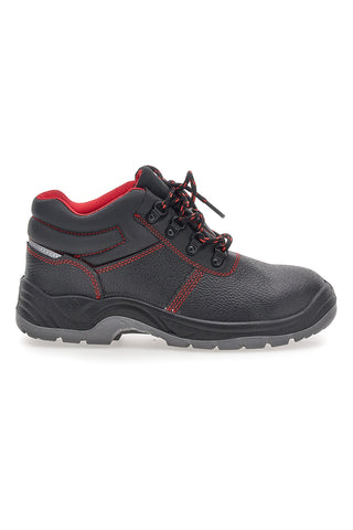 Scarpe antinfortunistiche nero e rosso in pelle Black shoot 623 S3 SRC