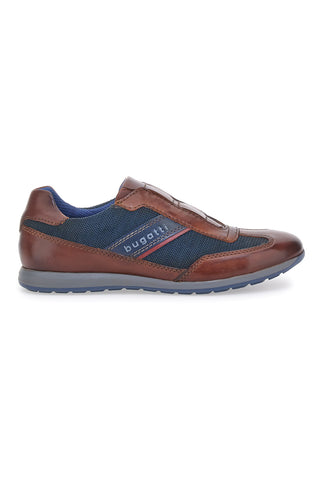 Schuhe ohne Schnürsenkel Leder und Blau Bugatti 315A9Q634069