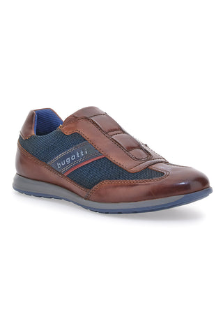 Schuhe ohne Schnürsenkel Leder und Blau Bugatti 315A9Q634069