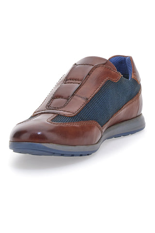 Schuhe ohne Schnürsenkel Leder und Blau Bugatti 315A9Q634069