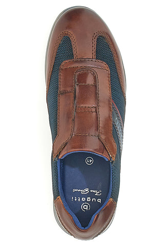 Schuhe ohne Schnürsenkel Leder und Blau Bugatti 315A9Q634069