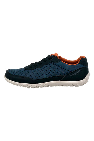 Blaue Schnürschuhe mit orangefarbenen Verzierungen Bugatti 325AIN015050