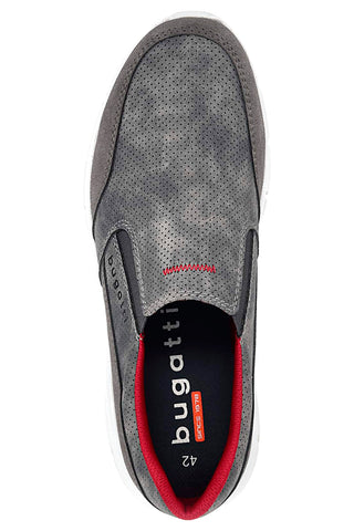 Mocassini Grigio Scuro con Dettagli Rossi BUGATTI 345AFA645500