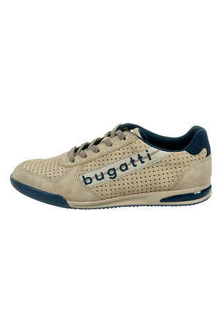 Sandfarbene Schnürschuhe mit Obermaterial aus perforiertem Leder BUGATTI 321A3801