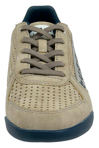 Sandfarbene Schnürschuhe mit Obermaterial aus perforiertem Leder BUGATTI 321A3801
