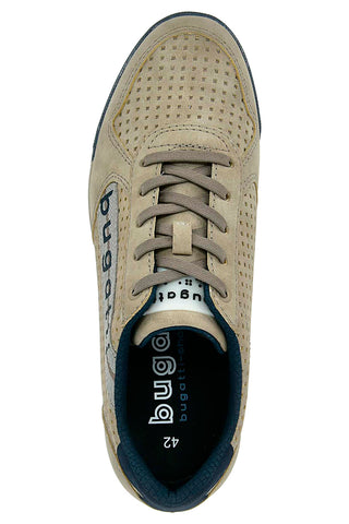 Sandfarbene Schnürschuhe mit Obermaterial aus perforiertem Leder BUGATTI 321A3801