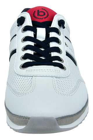 Weiße und graue Schnürschuhe mit Obermaterial aus perforiertem Leder BUGATTI 321A3A01