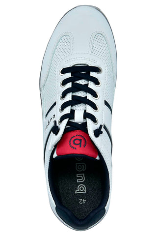 Weiße und graue Schnürschuhe mit Obermaterial aus perforiertem Leder BUGATTI 321A3A01