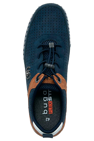 Dunkelblaue Schnürschuhe mit perforiertem Obermaterial BUGATTI 321ASG03