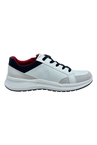 Weiße Sneakers mit Kontrastschnürsenkeln BUGATTI 321ASL015055