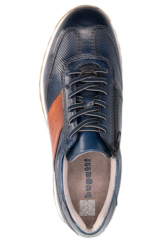 Blaue Schnürschuhe mit perforiertem Obermaterial aus Leder BUGATTI 331ARX01