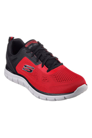 SKECHERS TRACK BROADER Vegane rote Fitnessschuhe