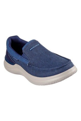 Sneakers Blu Con Tomaia in Pelle Skechers Hasting - Fielden