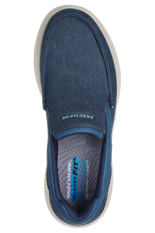 Sneakers Blu Con Tomaia in Pelle Skechers Hasting - Fielden