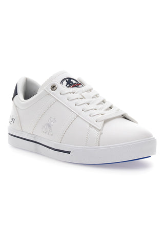 Weiße Sneakers mit kontrastierenden blauen Details US POLO CLUB SUMMY LTX