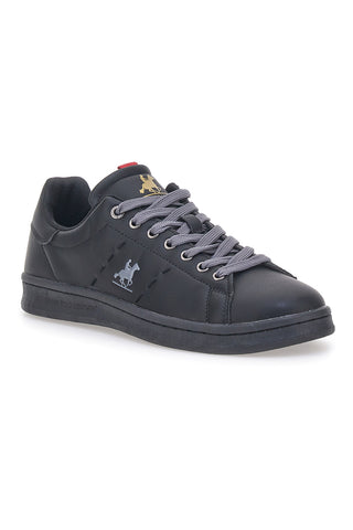 Schwarze Sneakers mit Schnürsenkeln und grauem Logo US POLO CLUB BOUGIE LTX
