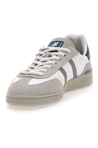 Weiße und beige Sneakers mit grünen Details U.S.G.POLO WOODY LTX