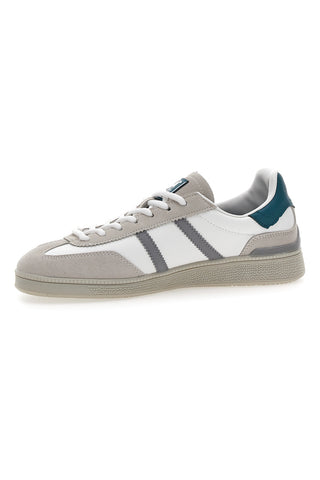 Weiße und beige Sneakers mit grünen Details U.S.G.POLO WOODY LTX