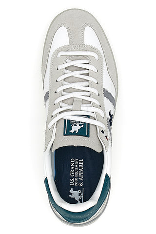 Sneakers Bianche e Beige con Dettagli Verdi U.S.G.POLO WOODY LTX