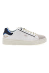 Weiße und marineblaue Sneakers mit beiger Spitze U.S.G.POLO JOE LTX