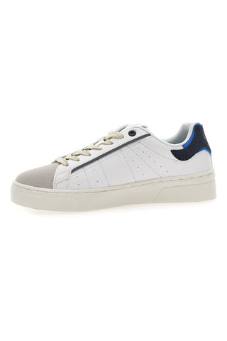 Weiße und marineblaue Sneakers mit beiger Spitze U.S.G.POLO JOE LTX