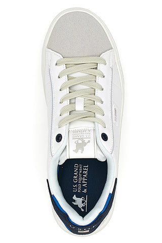 Weiße und marineblaue Sneakers mit beiger Spitze U.S.G.POLO JOE LTX