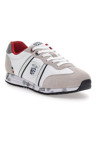 Sneakers Grigie e Bianche Con Lacci Marina Militare MM255