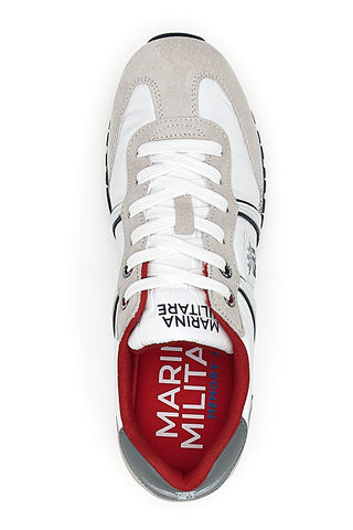 Sneakers Grigie e Bianche Con Lacci Marina Militare MM255